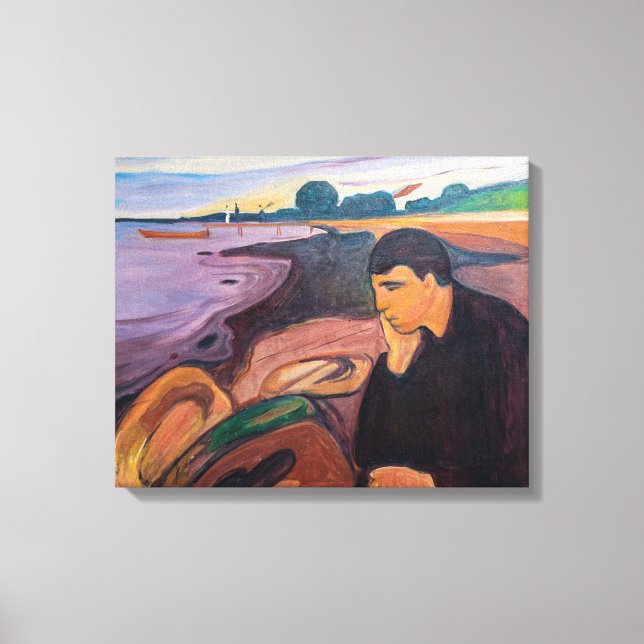 Edvard Munch - Melancholy 1894 Canvas Print (Front)