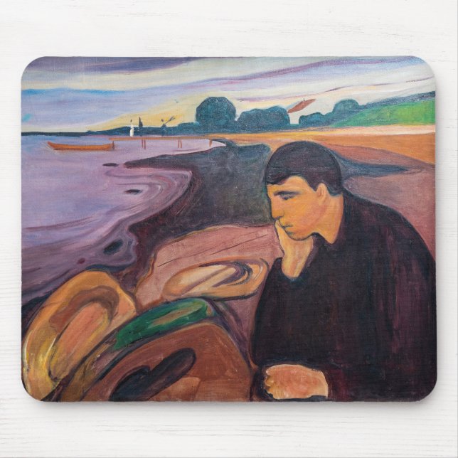 Edvard Munch - Melancholy 1894 Mouse Mat (Front)