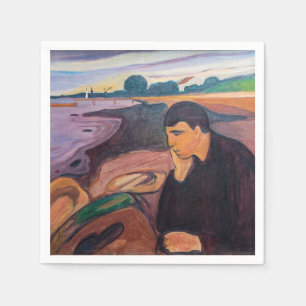 Edvard Munch - Melancholy 1894 Napkin