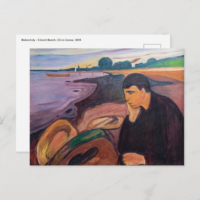 Edvard Munch - Melancholy 1894 Postcard (Front/Back)