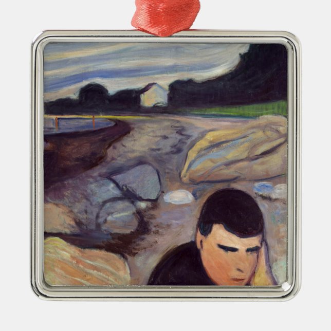 Edvard Munch - Melancholy Metal Tree Decoration (Front)