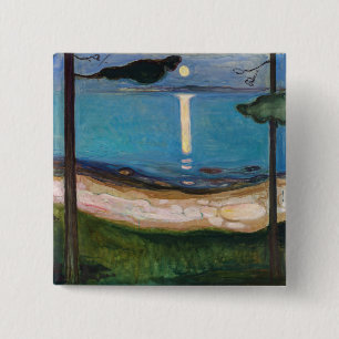 Edvard Munch - Moonlight 15 Cm Square Badge