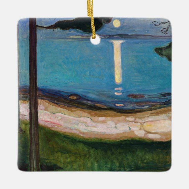 Edvard Munch - Moonlight Ceramic Ornament (Front)