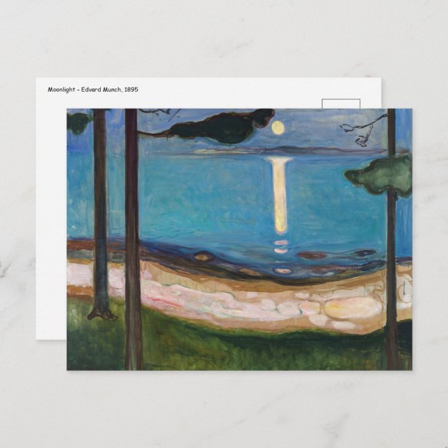 Edvard Munch - Moonlight Postcard (Front/Back)