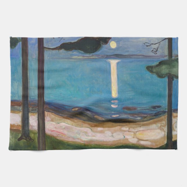 Edvard Munch - Moonlight Tea Towel (Horizontal)