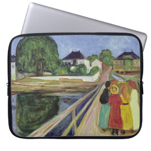 Edvard Munch Painting Girls on the Bridge (c 1902) Laptop Sleeve