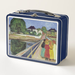 Edvard Munch Painting Girls on the Bridge (c 1902) Metal Lunch Box
