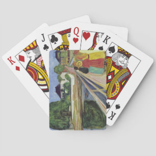 Edvard Munch Painting Girls on the Bridge (c 1902) Playing Cards