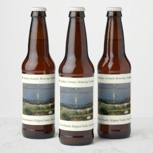 Edvard Munch Painting, Summer Night by the Beach Beer Bottle Label