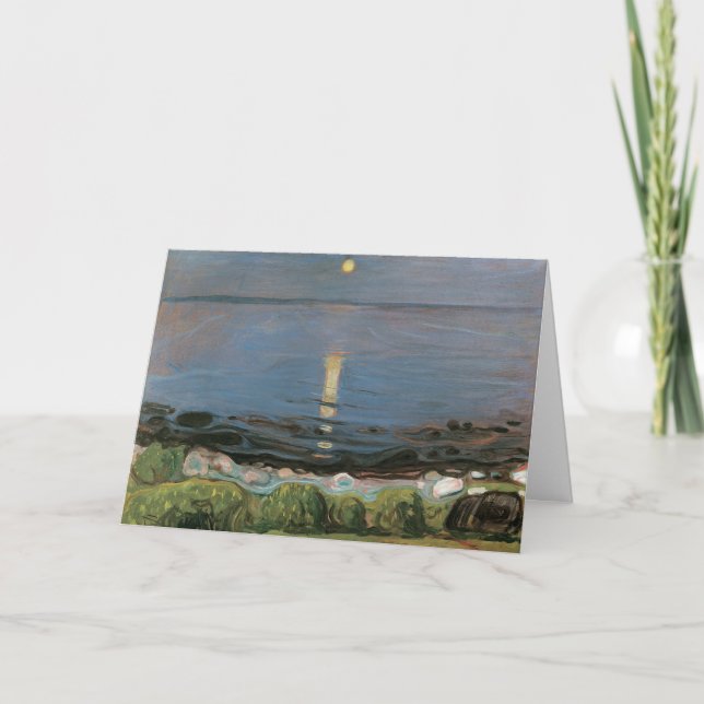 Edvard Munch Painting, Summer Night by the Beach Card (Front)