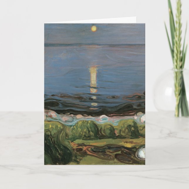 Edvard Munch Painting, Summer Night by the Beach Card (Front)