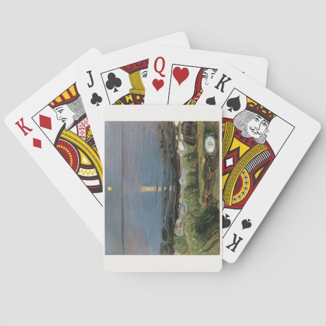 Edvard Munch Painting, Summer Night by the Beach Playing Cards (Back)