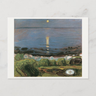 Edvard Munch Painting, Summer Night by the Beach Postcard