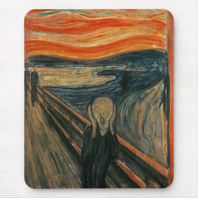 Edvard Munch Painting The Scream (Skrik) 1893 Mouse Mat (Front)
