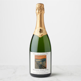 Edvard Munch Painting The Scream (Skrik) 1893 Sparkling Wine Label