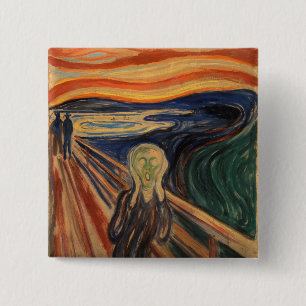 Edvard Munch Painting The Scream (Skrik) 1910 15 Cm Square Badge