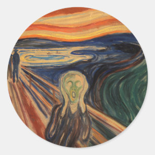 Edvard Munch Painting The Scream (Skrik) 1910 Classic Round Sticker
