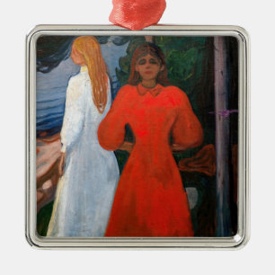 Edvard Munch - Red and White Metal Tree Decoration