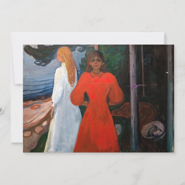 Edvard Munch - Red and White Thank You Card (Front)