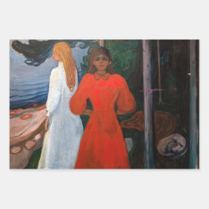 Edvard Munch - Red and White Wrapping Paper Sheet