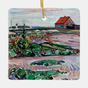 Edvard Munch - Seashore. Landscape near Lubeck Ceramic Ornament