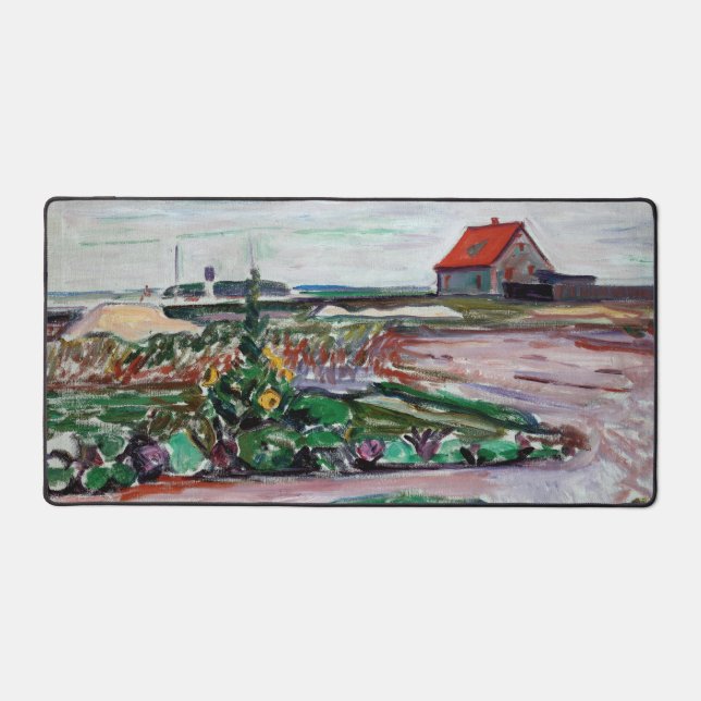 Edvard Munch - Seashore. Landscape near Lubeck Desk Mat (Front)