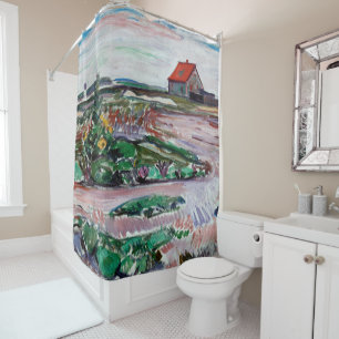 Edvard Munch - Seashore. Landscape near Lubeck Shower Curtain