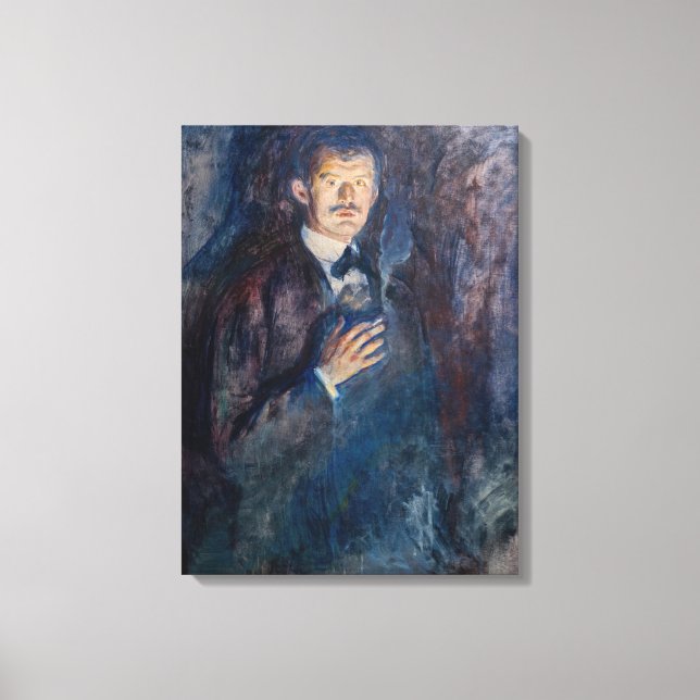 Edvard Munch - Self-Portrait with Cigarette Canvas Print (Front)