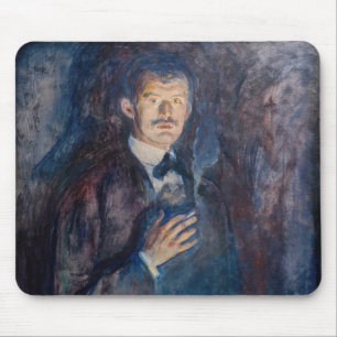 Edvard Munch - Self-Portrait with Cigarette Mouse Mat