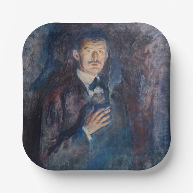 Edvard Munch - Self-Portrait with Cigarette Paper Plate (Front)