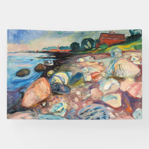 Edvard Munch - Shore with Red House Banner