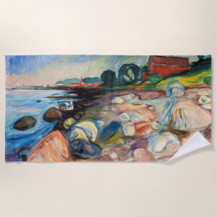Edvard Munch - Shore with Red House Beach Towel