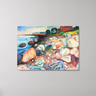 Edvard Munch - Shore with Red House Canvas Print