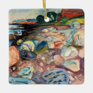 Edvard Munch - Shore with Red House Ceramic Ornament