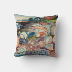 Edvard Munch - Shore with Red House Cushion