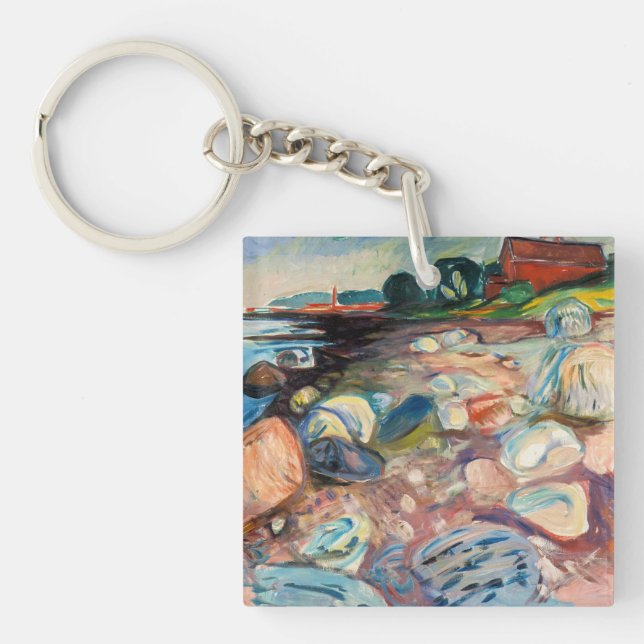 Edvard Munch - Shore with Red House Key Ring (Front)
