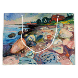 Edvard Munch - Shore with Red House Large Gift Bag