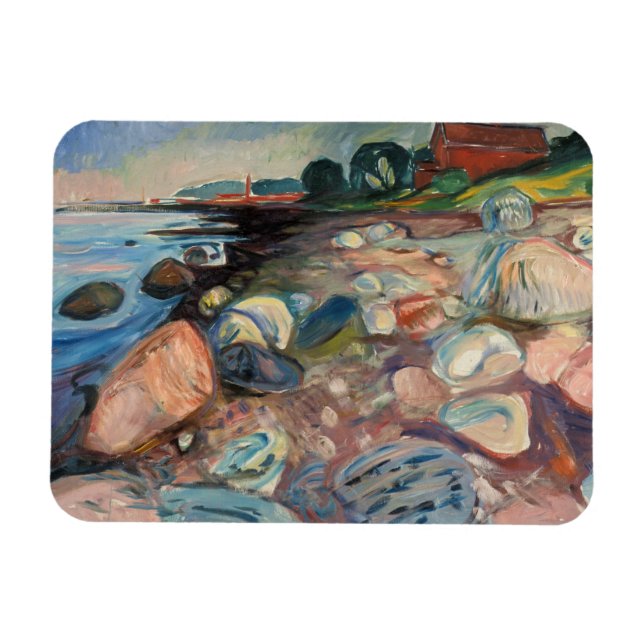 Edvard Munch - Shore with Red House Magnet (Horizontal)