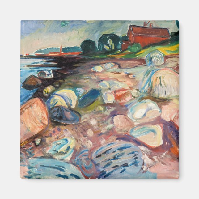 Edvard Munch - Shore with Red House Magnet (Front)