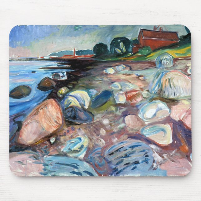 Edvard Munch Shore with Red House Mouse Mat (Front)