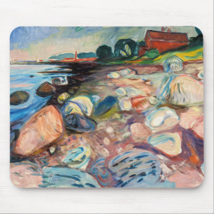 Edvard Munch - Shore with Red House Mouse Mat