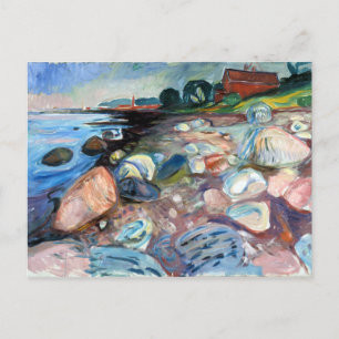Edvard Munch Shore with Red House Postcard