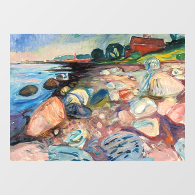 Edvard Munch - Shore with Red House Window Cling (Sheet)