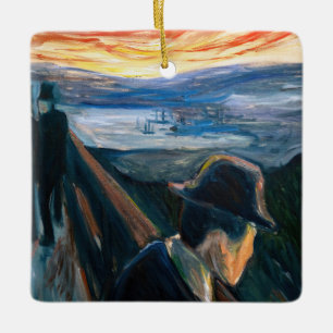 Edvard Munch - Sick Mood at Sunset, Despair 1892 Ceramic Ornament