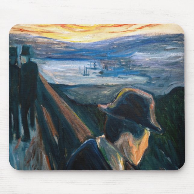 Edvard Munch - Sick Mood at Sunset, Despair 1892 Mouse Mat (Front)