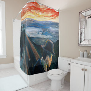 Edvard Munch - Sick Mood at Sunset, Despair 1892 Shower Curtain