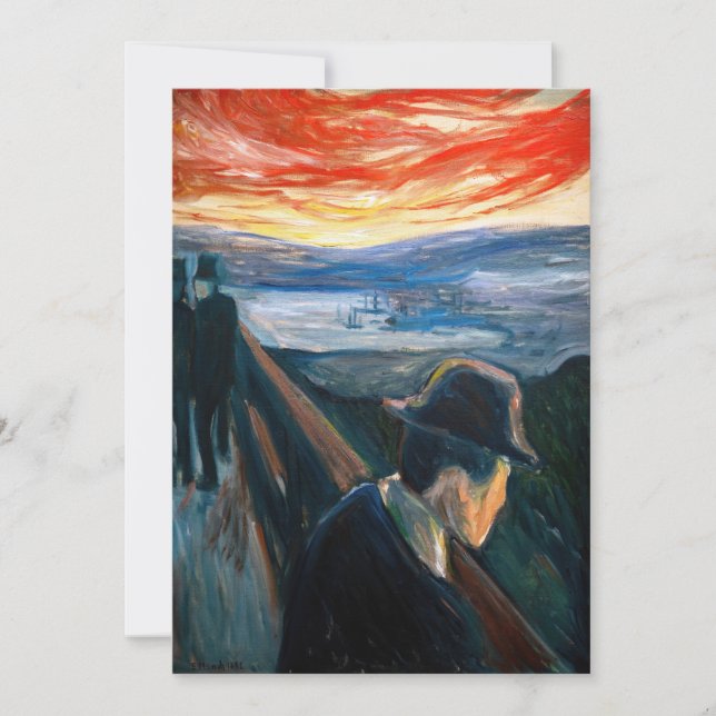 Edvard Munch - Sick Mood at Sunset, Despair 1892 Thank You Card (Front)