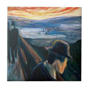 Edvard Munch - Sick Mood at Sunset, Despair 1892 Tile