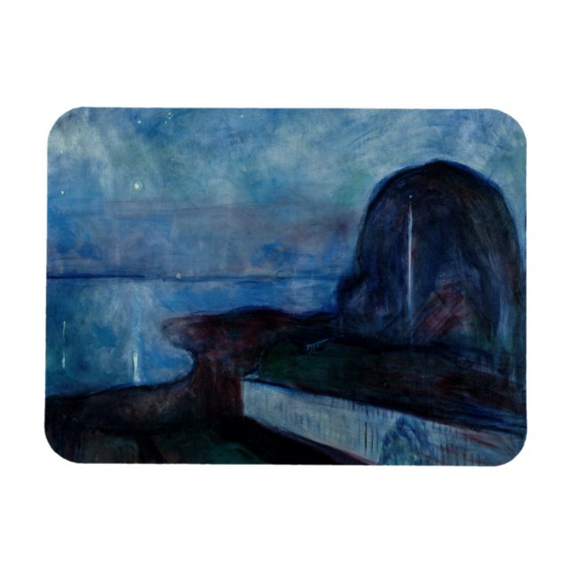 Edvard Munch - Starry Night 1893 Magnet (Horizontal)