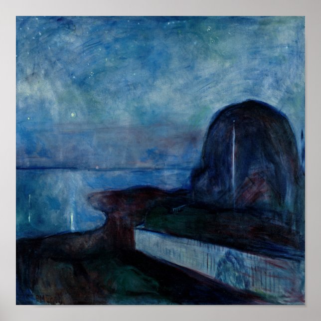 Edvard Munch - Starry Night 1893 Poster (Front)